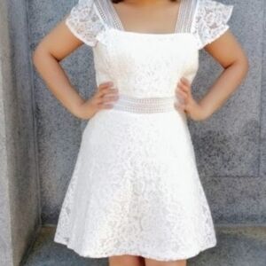 Ash & Violet White Lace Dress